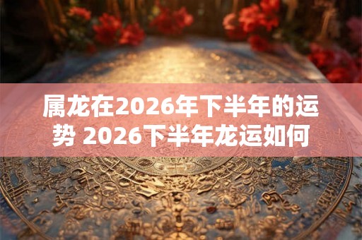 属龙在2026年下半年的运势 2026下半年龙运如何 属龙在2026年下半年的运势 2026下半年龙运如何