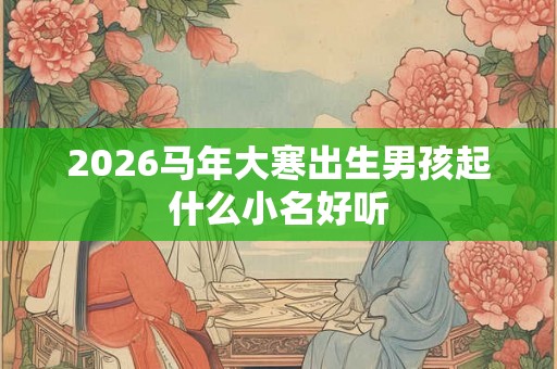 2026马年大寒出生男孩起什么小名好听