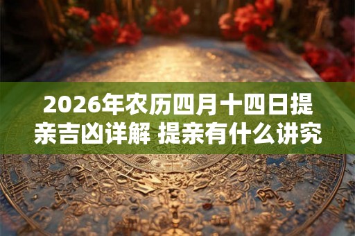 2026年农历四月十四日提亲吉凶详解 提亲有什么讲究 2026年农历四月十四日提亲吉凶详解 提亲有什么讲究