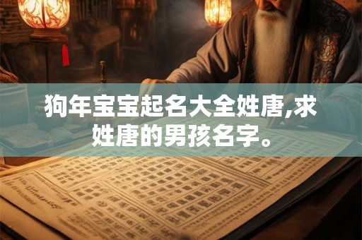 狗年宝宝起名大全姓唐,求姓唐的男孩名字。