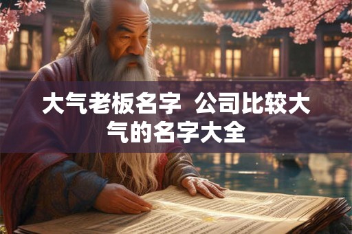 大气老板名字  公司比较大气的名字大全