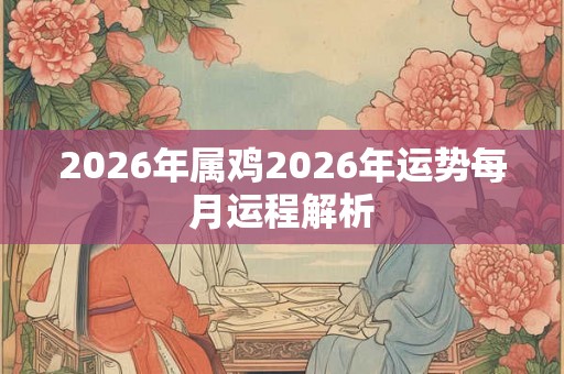 2026年属鸡2026年运势每月运程解析 2026年属鸡2026年运势每月运程解析