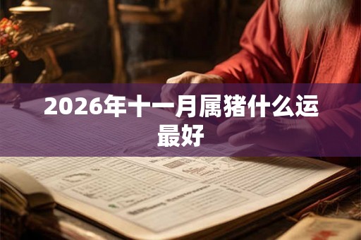 2026年十一月属猪什么运最好