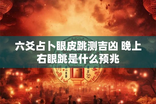 六爻占卜眼皮跳测吉凶 晚上右眼跳是什么预兆