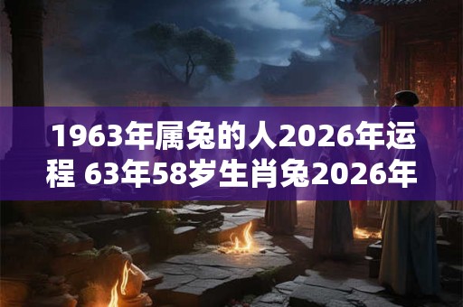 1963年属兔的人2026年运程 63年58岁生肖兔2026年运势 1963年属兔的人2026年运程 63年58岁生肖兔2026年运势