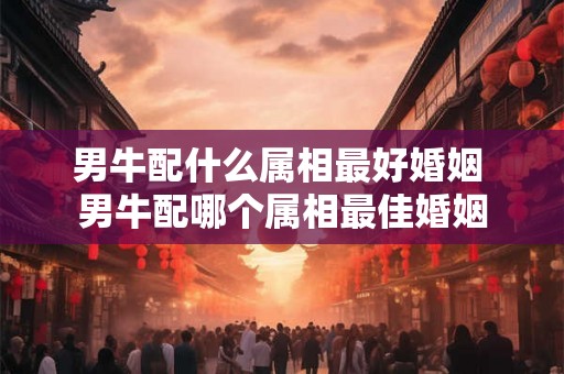 男牛配什么属相最好婚姻 男牛配哪个属相最佳婚姻