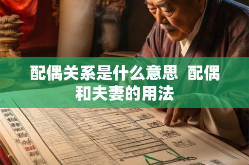 配偶关系是什么意思  配偶和夫妻的用法