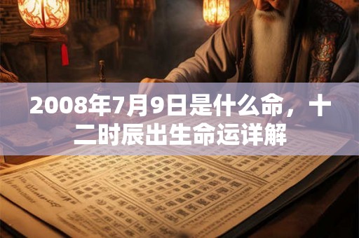2008年7月9日是什么命，十二时辰出生命运详解