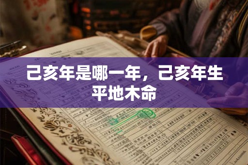己亥年是哪一年，己亥年生平地木命