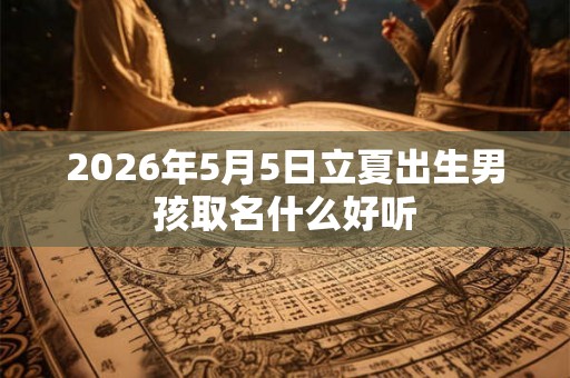 2026年5月5日立夏出生男孩取名什么好听