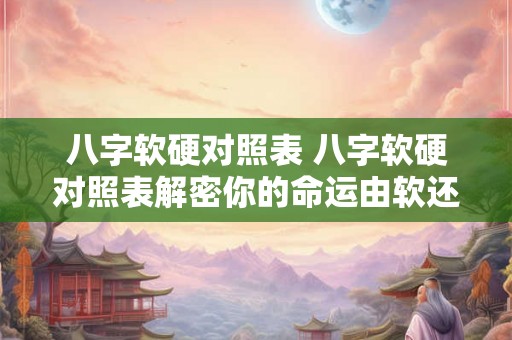 八字软硬对照表 八字软硬对照表解密你的命运由软还是硬决定