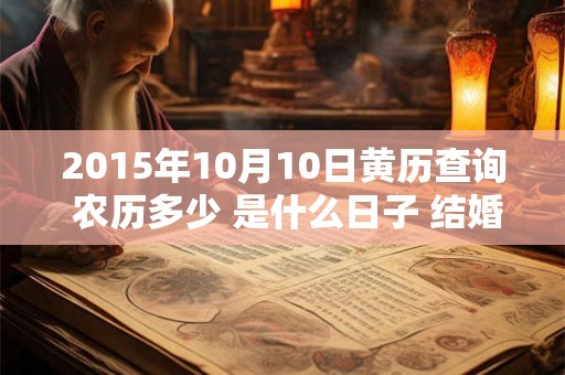 2015年10月10日黄历查询 农历多少 是什么日子 结婚吉时