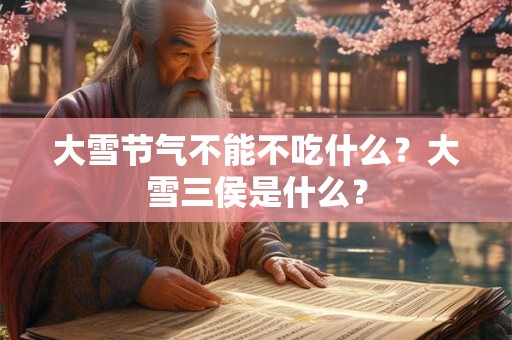 大雪节气不能不吃什么?大雪三侯是什么? 大雪节气不能不吃什么?大雪三侯是什么?