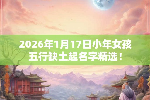 2026年1月17日小年女孩五行缺土起名字精选！