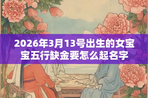 2026年3月13号出生的女宝宝五行缺金要怎么起名字