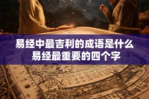 易经中最吉利的成语是什么 易经最重要的四个字