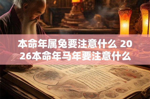本命年属兔要注意什么 2026本命年马年要注意什么