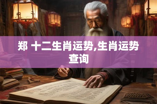 郑 十二生肖运势,生肖运势查询