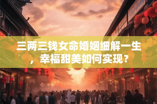 三两三钱女命婚姻细解一生，幸福甜美如何实现？