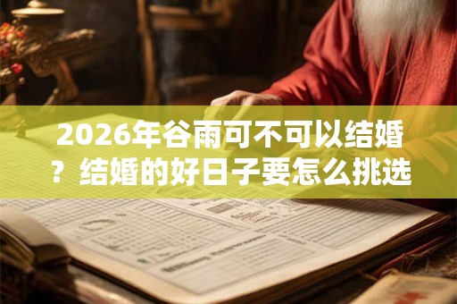 2026年谷雨可不可以结婚?结婚的好日子要怎么挑选? 2026年谷雨可不可以结婚?结婚的好日子要怎么挑选?