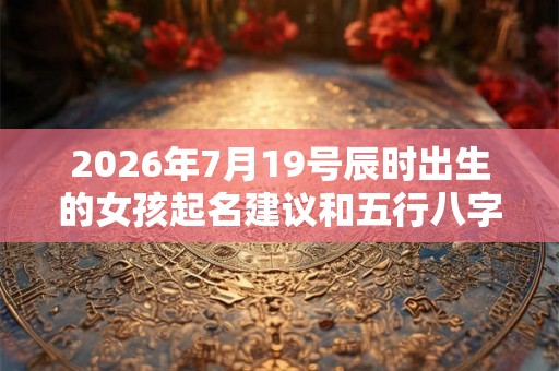 2026年7月19号辰时出生的女孩起名建议和五行八字！