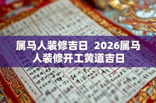 属马人装修吉日 2026属马人装修开工黄道吉日 属马人装修吉日 2026属马人装修开工黄道吉日