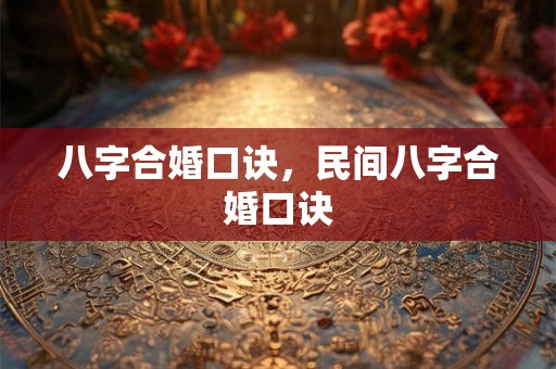 八字合婚口诀，民间八字合婚口诀