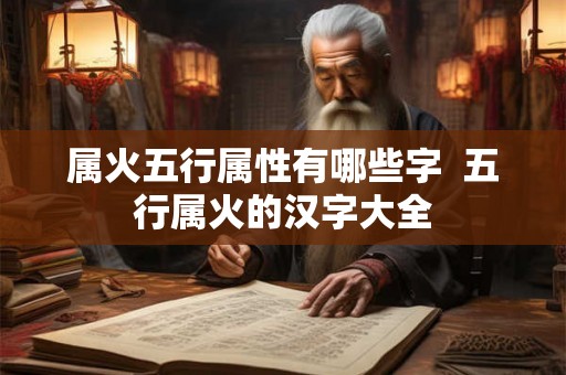 属火五行属性有哪些字 五行属火的汉字大全 属火五行属性有哪些字 五行属火的汉字大全