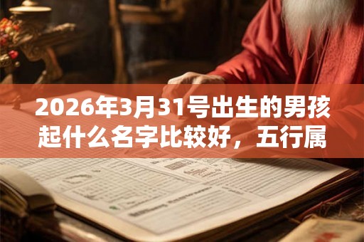 2026年3月31号出生的男孩起什么名字比较好，五行属什么