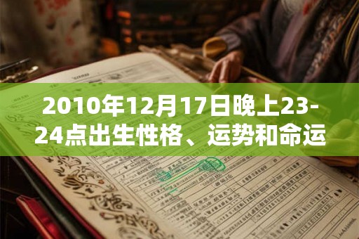 2010年12月17日晚上23-24点出生性格、运势和命运