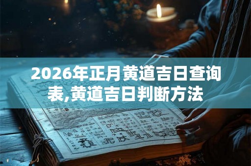 2026年正月黄道吉日查询表,黄道吉日判断方法