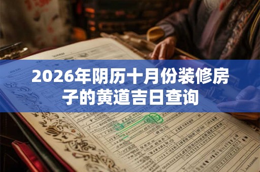 2026年阴历十月份装修房子的黄道吉日查询