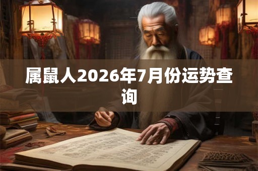 属鼠人2026年7月份运势查询 属鼠人2026年7月份运势查询