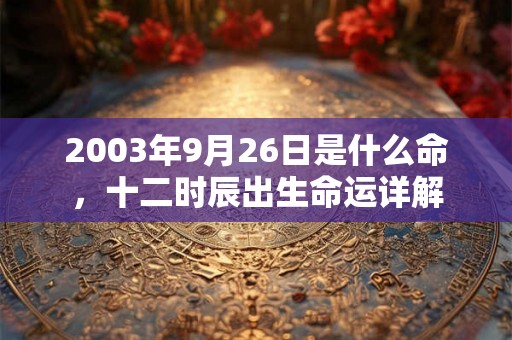 2003年9月26日是什么命，十二时辰出生命运详解