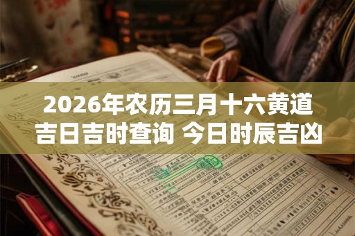 2026年农历三月十六黄道吉日吉时查询 今日时辰吉凶