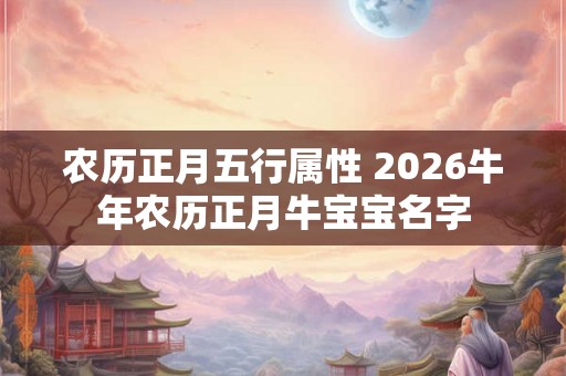 农历正月五行属性 2026牛年农历正月牛宝宝名字