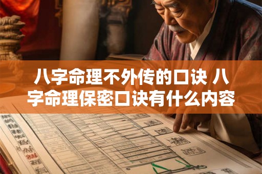 八字命理不外传的口诀 八字命理保密口诀有什么内容 八字命理不外传的口诀 八字命理保密口诀有什么内容