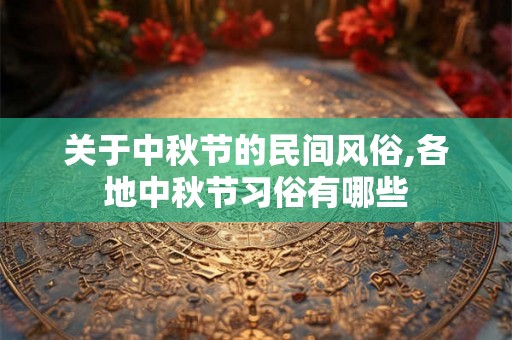 关于中秋节的民间风俗,各地中秋节习俗有哪些
