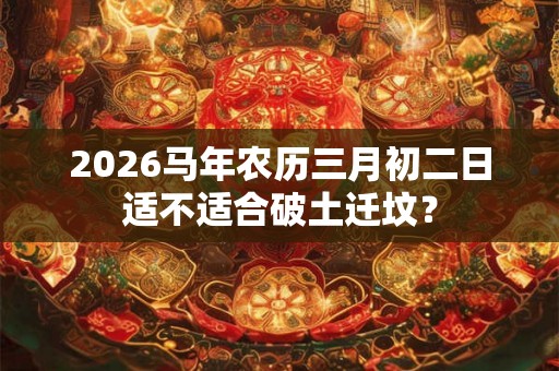 2026马年农历三月初二日适不适合破土迁坟？