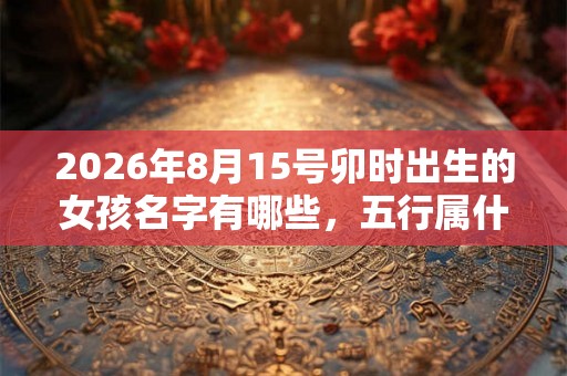 2026年8月15号卯时出生的女孩名字有哪些,五行属什么 2026年8月15号卯时出生的女孩名字有哪些,五行属什么