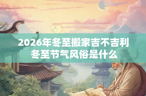 2026年冬至搬家吉不吉利 冬至节气风俗是什么