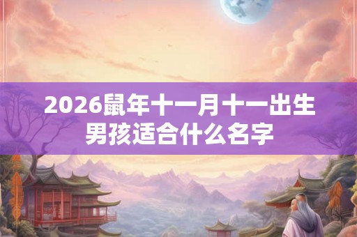2026鼠年十一月十一出生男孩适合什么名字