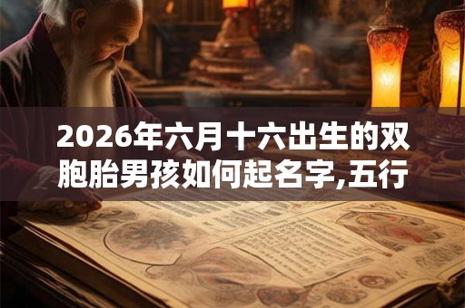 2026年六月十六出生的双胞胎男孩如何起名字,五行属什么？