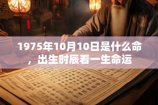 1975年10月10日是什么命，出生时辰看一生命运
