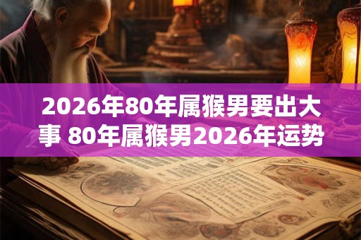 2026年80年属猴男要出大事 80年属猴男2026年运势 2026年80年属猴男要出大事 80年属猴男2026年运势
