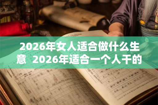 2026年女人适合做什么生意  2026年适合一个人干的小生意