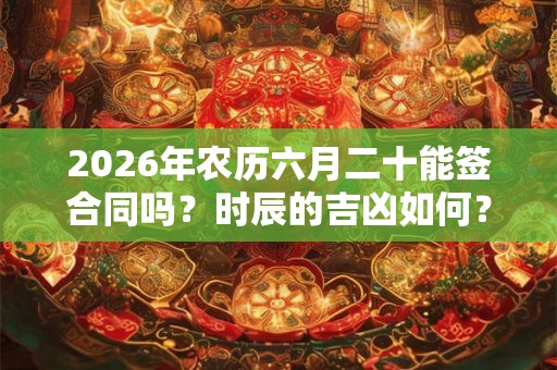 2026年农历六月二十能签合同吗？时辰的吉凶如何？