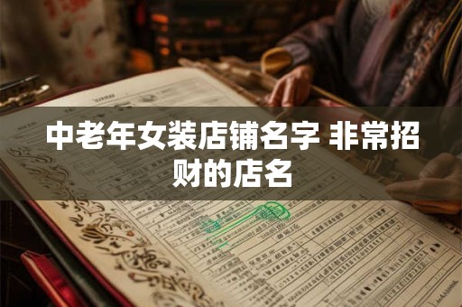 中老年女装店铺名字 非常招财的店名