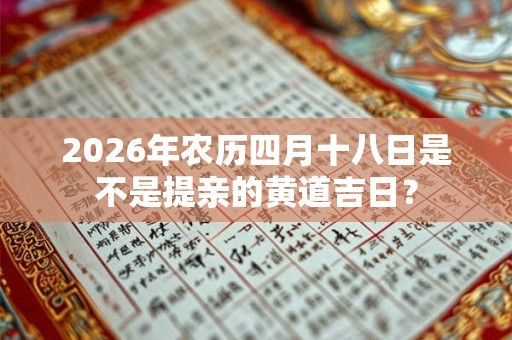 2026年农历四月十八日是不是提亲的黄道吉日？