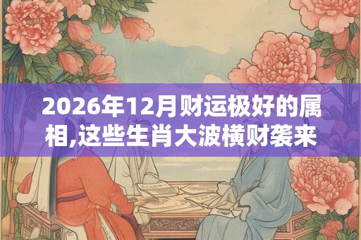 2026年12月财运极好的属相,这些生肖大波横财袭来